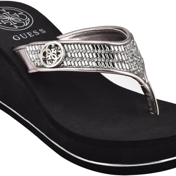 Shoes - Women's Pewter Sarraly Wedge Sandal 8 with Rhinestones & EVA Heel Summer Wear